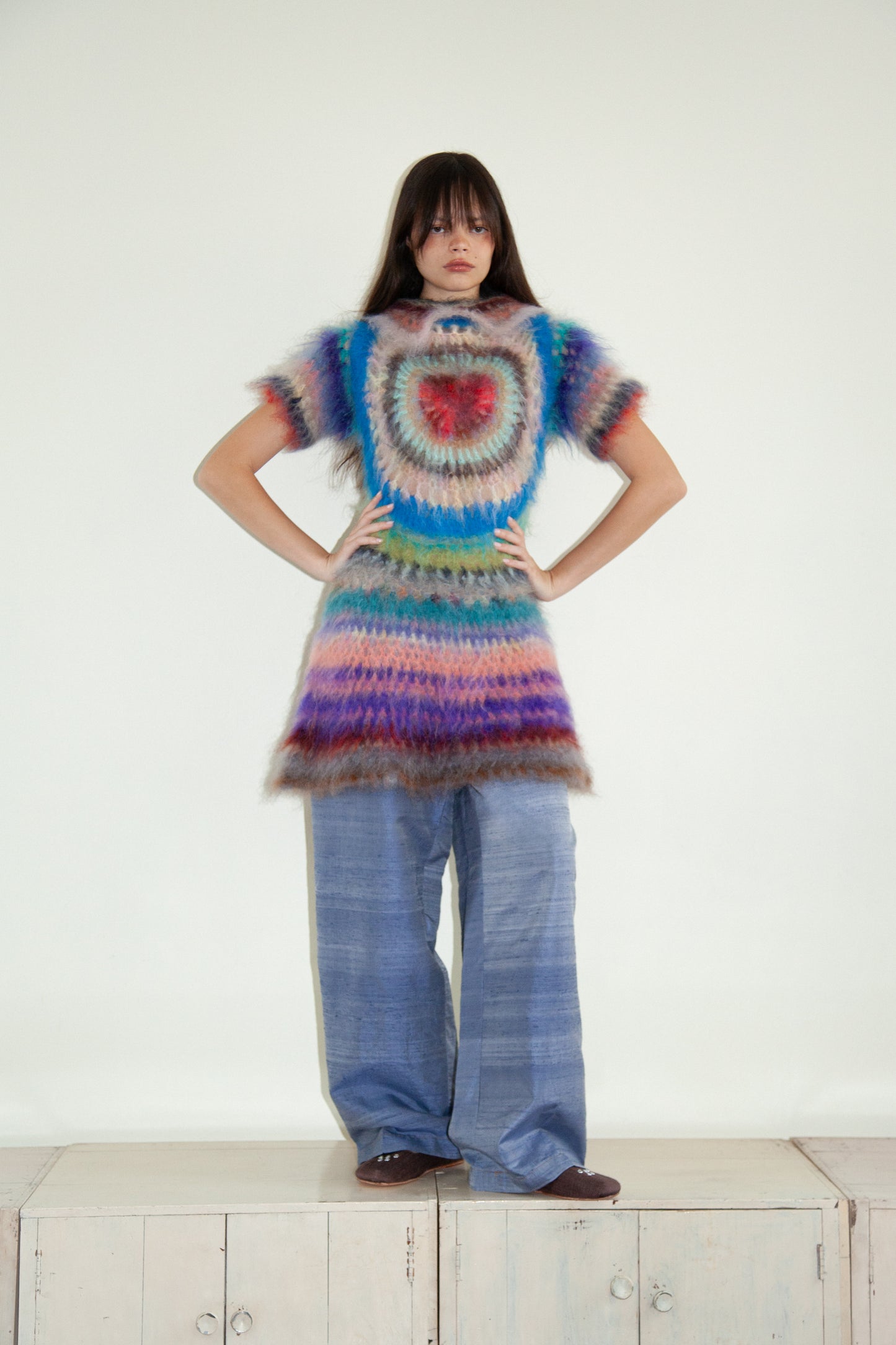 Original Blur Target Hand-Crocheted Brushed Mohair Dress (one-of-a-kind)