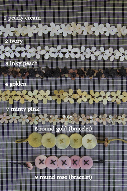 Carved Sea Shell Chokers and Bracelets / Dead-Stock Vintage (9 options)